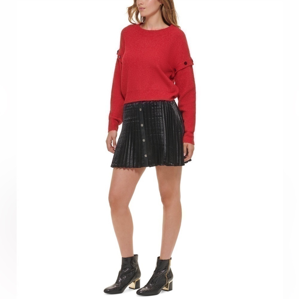DKNY Jeans Women's Drop-Shoulder Long-Sleeve Sweater Large Red NWT